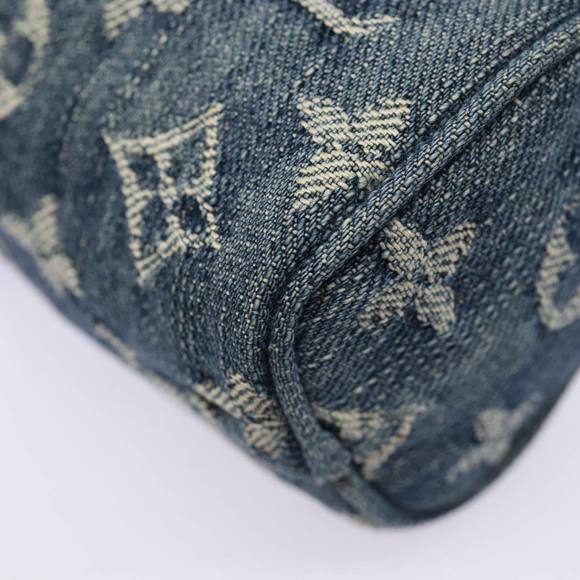 LOUIS VUITTON Monogram Denim Trousse Speedy Pouch Blue M95082 LV Auth 87601A - Picture 15 of 16